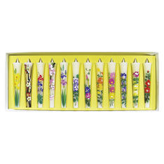 四季の花 手描き絵蝋燭12本入