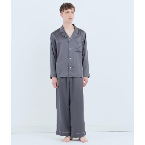 シルクパジャマ チャコールグレー セットアップ S→LL