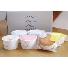 小豆島 塩サブレサンドとジェラートセット