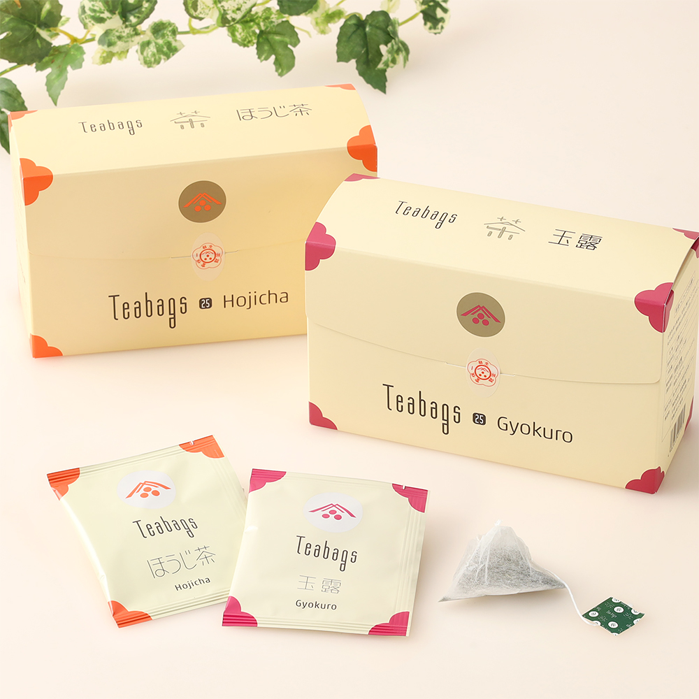 ティーバッグ箱2種セット（玉露・ほうじ茶）（お年賀掛け紙付）