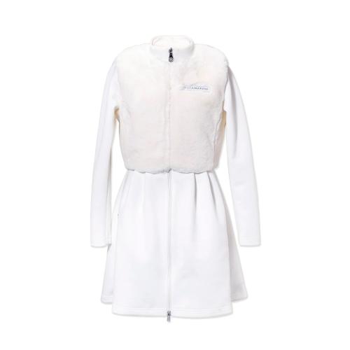 ＜新宿タカシマヤ限定＞エコファー ドッキング ジップワンピース（ホワイト）1→3