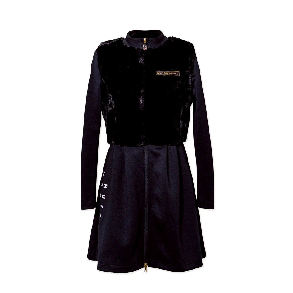 ＜新宿タカシマヤ限定＞エコファー ドッキング ジップワンピース（ブラック）1→3