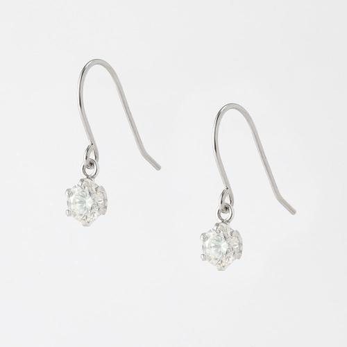 Pt0.3ctダイヤフックピアス