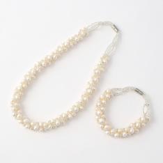 淡水パールコンバーチブルネックレスセット