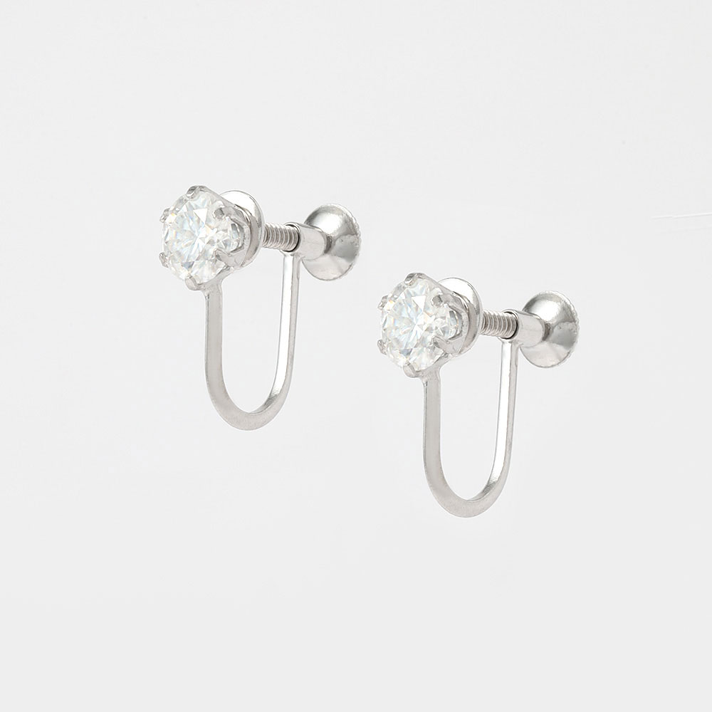 女性用モアッサナイトイヤリング,18k,ホワイト,ゴールドメッキ,きらびやかなジュエリー,女性用,スパークリングジュエリー - AliExpress