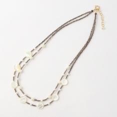 シェル・スモーキークォーツネックレス