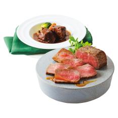 〈シェ・フルール横濱〉黒毛和牛ローストビーフと国産牛ホホ肉赤ワイン煮