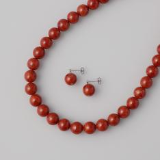 10mmイソバナ珊瑚ネックレス＆ピアス