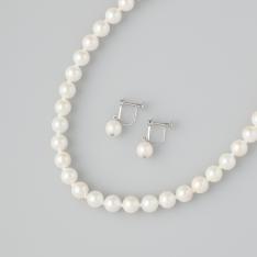 7．5mmアコヤパールネックレス＆イヤリング