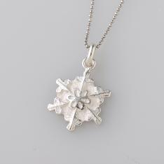 ＜小川真之助＞プチペンダント　雪の結晶（六花）