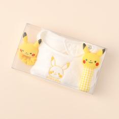 モンポケ 小物ギフトセットピカチュウ(スタイ・ラトル2個)