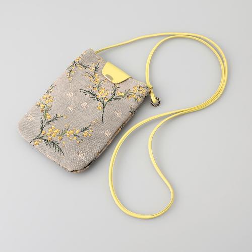 ゴブランスマホポシェット（ミモザグレー×黄）