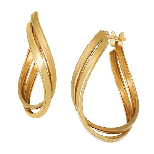 K10ヒネリツインフープピアスL（YG）