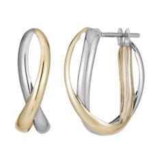 K10クロスフープピアスL（WG＆YG）