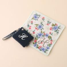 イニシャルハンカチ・ポーチセットH