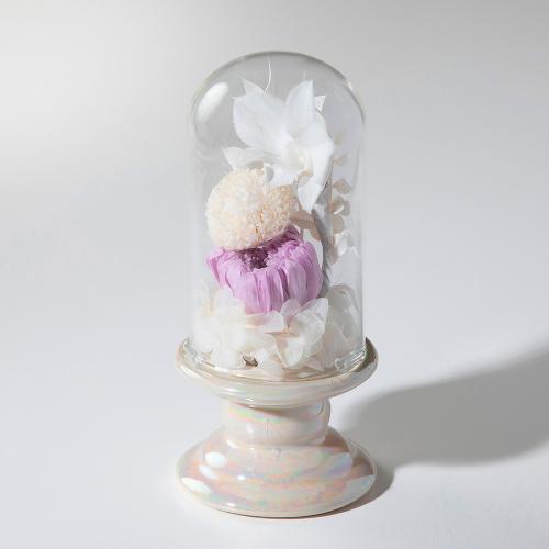 供花プリザーブドフラワー パープル一輪菊・ピンポンマム