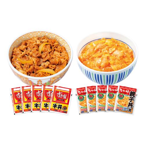 ＜すき家・なか卯＞すき家牛丼の具・なか卯親子丼の具セット