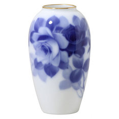 ブルーローズ　花生　15cm