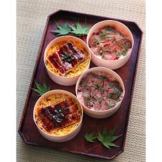 国産鰻と和牛ローストビーフのわっぱご飯 2種4個詰合せ