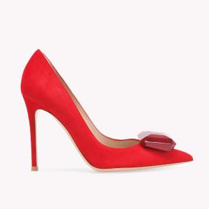 PRADA エナメルパンプス クリスタルストーンバックル 靴 ハイヒール