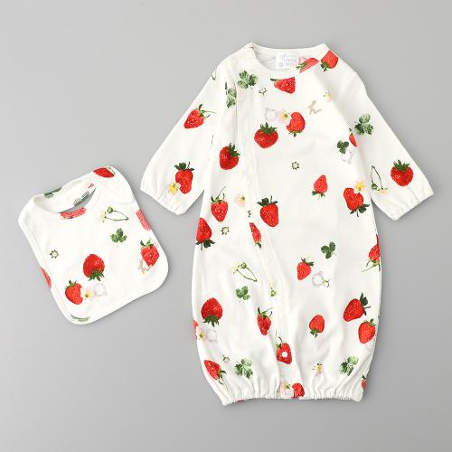 長袖2WAYカバーオール・スタイセット　イチゴ柄（ギフトBOX付き）