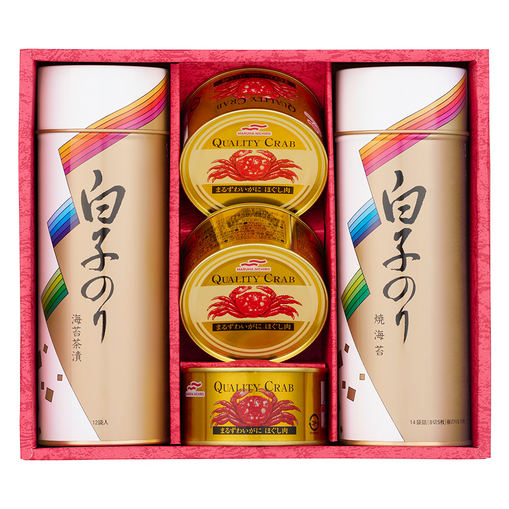 海苔とのり茶漬けとカニ缶詰合せ