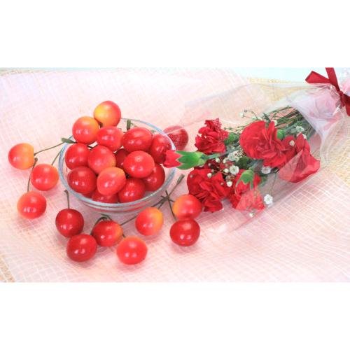 【母の日】さくらんぼとカーネーションミニ花束