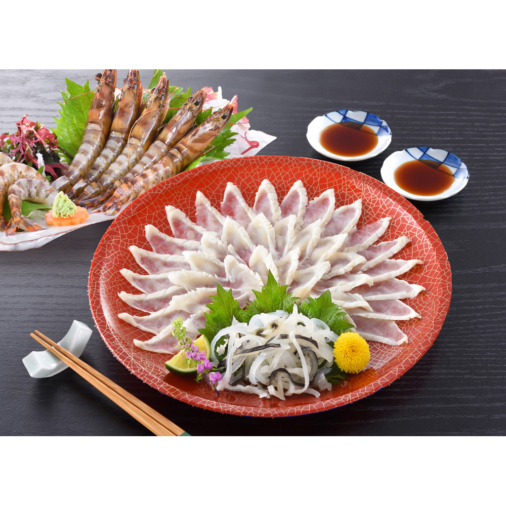 【母の日】ふくと車海老の福刺し詰合せ（母の日カード付）