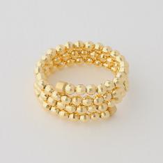 K18ミラーボール3連形状記憶リング