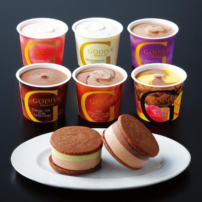 〈ゴディバ〉カップアイス＆サンドアイス