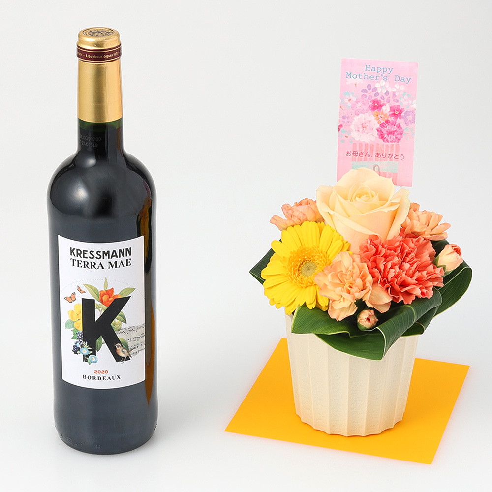 【母の日】アレンジ＆クレスマン　テラ・マエ ルージュ