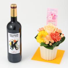 【母の日】アレンジ＆クレスマン　テラ・マエ ルージュ