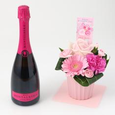 【母の日】アレンジ＆スパークリングワイン ロゼ
