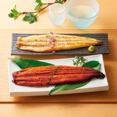 【母の日】＜愛知・一色町 三河水産加工＞愛知三河一色産　紅白一本うなぎ蒲焼（蒲・白焼各1本）
