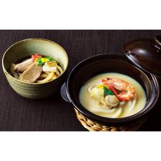 〈銀座・和久多〉合鴨うどんと海鮮白味噌うどん