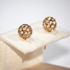 K18YGデザインピアス