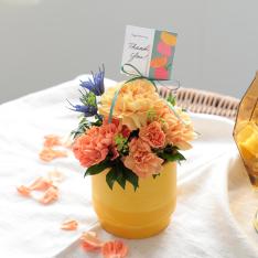 【母の日】生花アレンジメント「タルトオランジュ」S