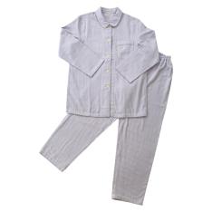 二重ガーゼストライプ ナイトウェア（パープル） M→L