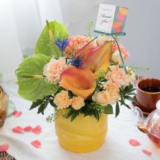 【母の日】生花アレンジメント「タルトオランジュ」L