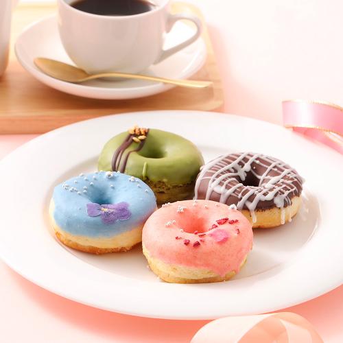 【母の日】グルテンフリー・オールプラントベース岡山県産コシヒカリ100％の新食感デコドーナツ4個セット （2026春限定）