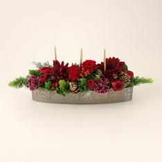 【クリスマス】フラワーアレンジメント「キャンドルノエル」