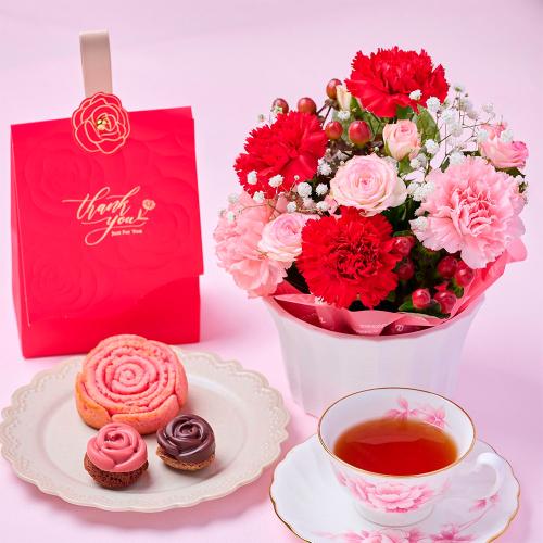 【母の日】アレンジメントとスイーツセット