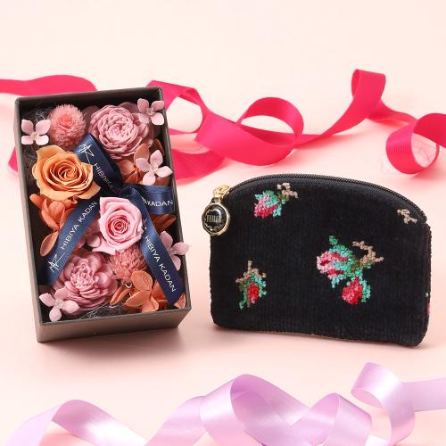 【母の日】プリザーブドフラワー＆リアローズポーチ