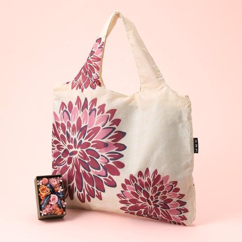 【母の日】プリザーブドフラワー＆保冷保温エコバッグ　ホワイト