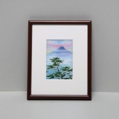 七宝焼 額 富士に松