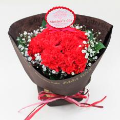 【母の日】赤いカーネーションの花束S（スタンディング）