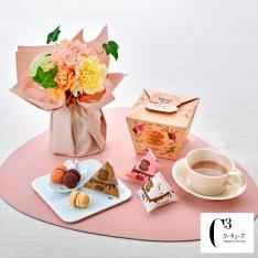 【母の日】生花 そのまま飾れるブーケ ミックス＆<シーキューブ>サクッチ・ホロッチ 6個入