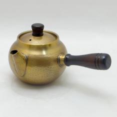 KURA 金茶色 鎚目急須(横手)370ml