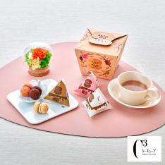 【母の日】ギフトコルクドームプリザーブドフラワー「オレンジ」＆<シーキューブ>サクッチ・ホロッチ 6個入