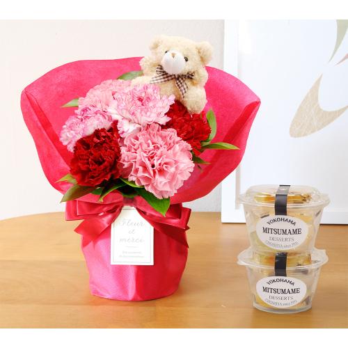 【母の日】スタンディングブーケ＆YOKOHAMA蜜豆2個